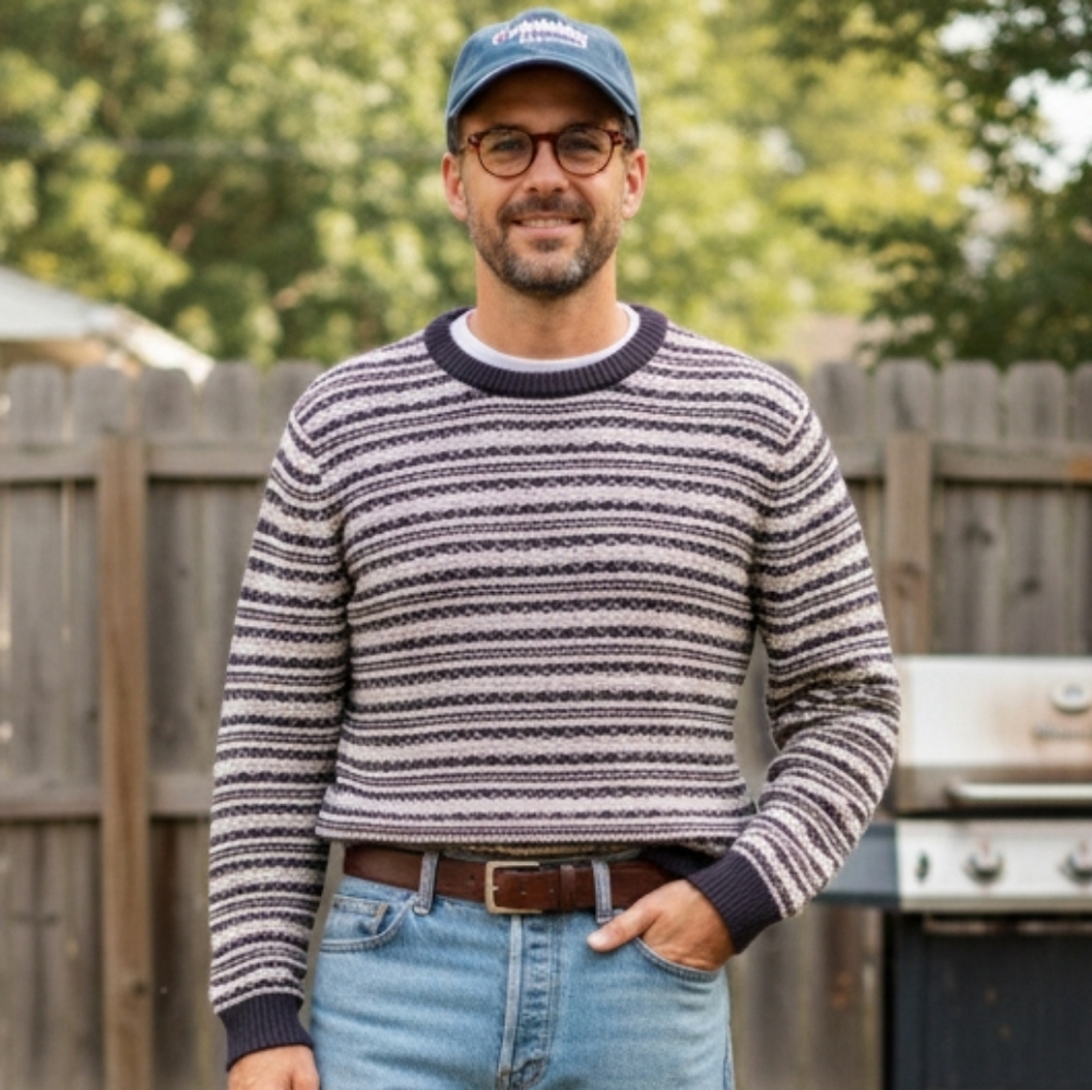 Produkt M Stripes Fair Isle Coastal Eclectic Grandpa Dadcore Cabin Knit Sweater